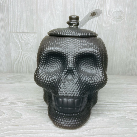 strawberry street black textured scull canister container storage jar Halloween - Picture 14 of 14